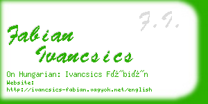 fabian ivancsics business card